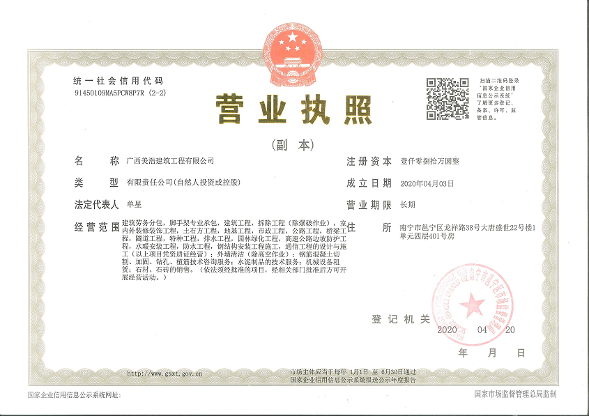 營業(yè)執(zhí)照(副本)